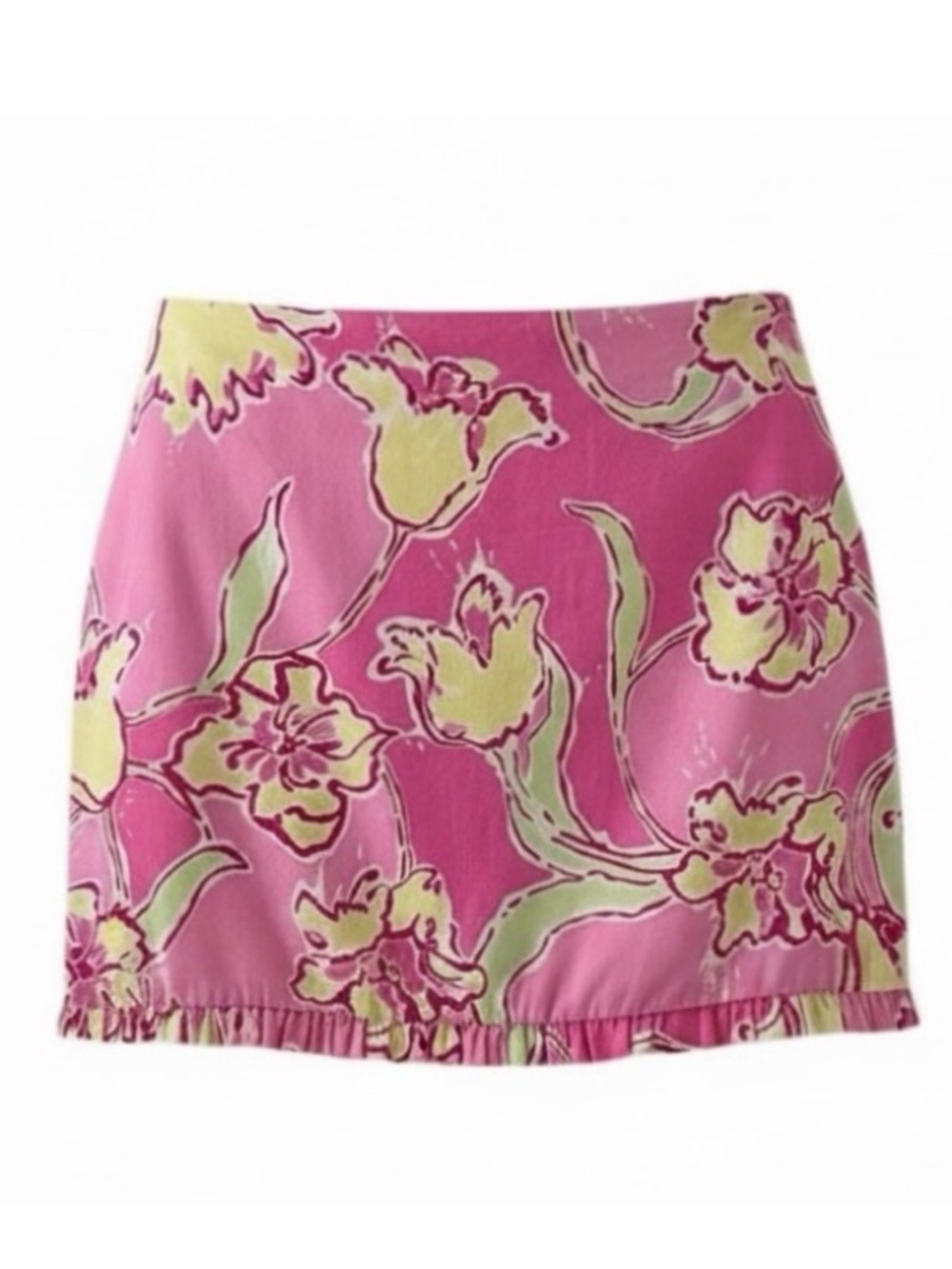 Lilly Pulitzer Hotty Pink Day Lilly Floral Print Callie Skirt Size 6